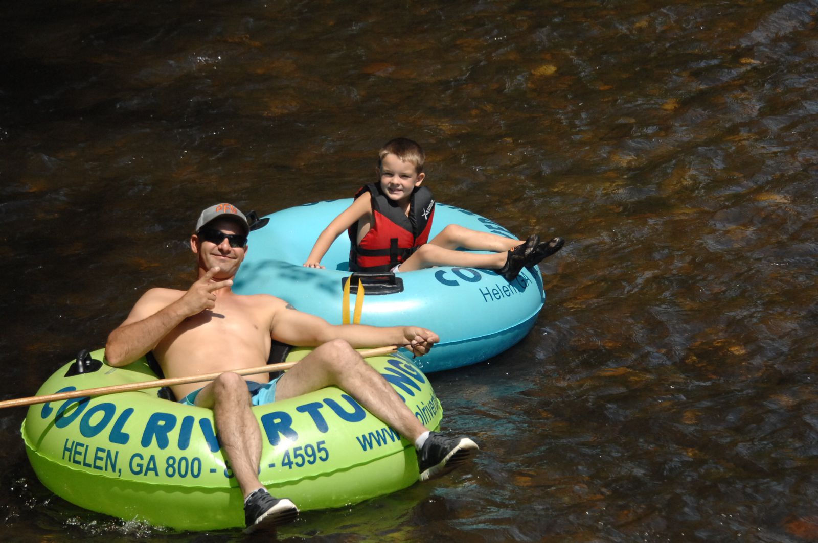 Tubers on the river